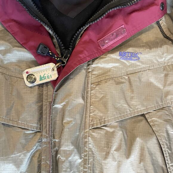 Eddie Bauer EBTek Goretex Jacket Coat Mens M Green Weatherproof Hood Ripstop - Picture 4 of 14